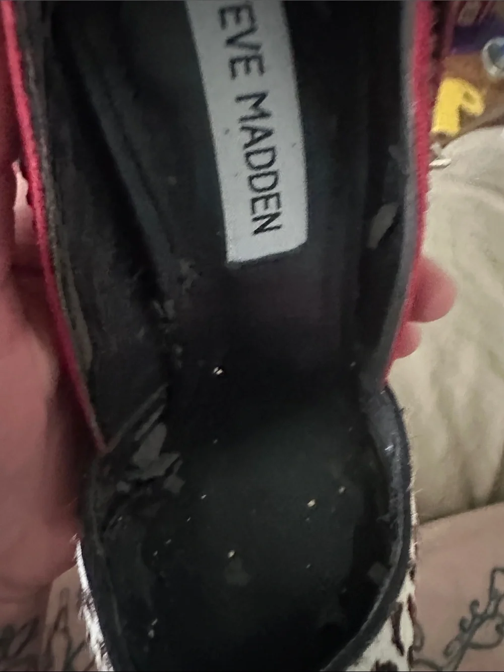 Steve Madden Red Rhinestone Ankle-Strap Pumps with Leopard-Print Toe
